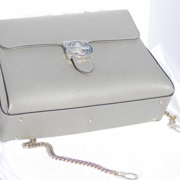 New with Gucci Dust Bag Gucci Large Top Handle Interlocking GG Crossbody in Gray - Picture 5 of 5